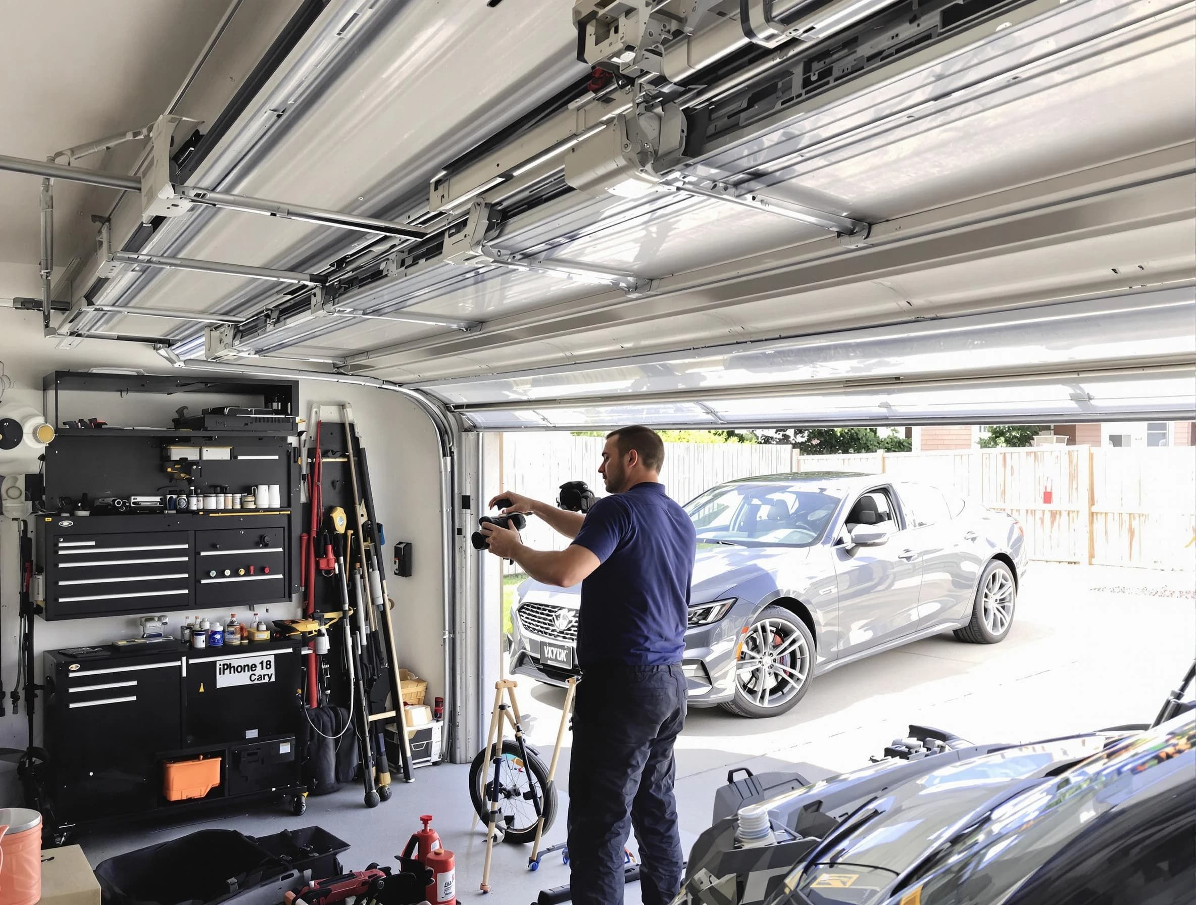 Payson Garage Door Repair technician fixing noisy garage door in Payson