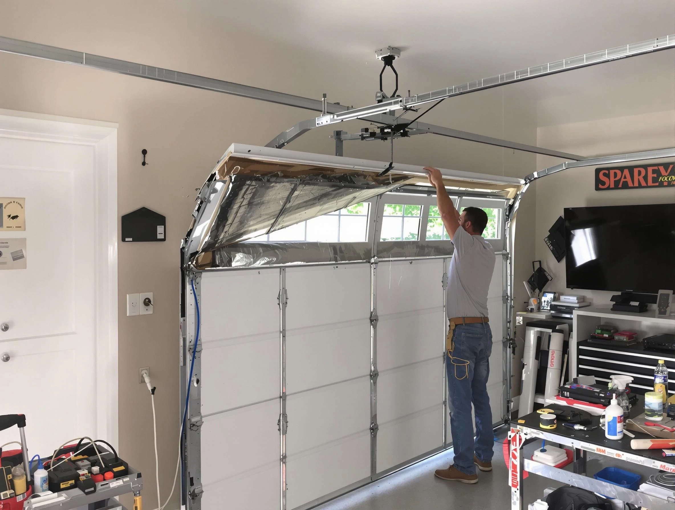Garage door section replacement by Payson Garage Door Repair in Payson